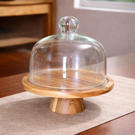 ستاند تقديم خشبي مع غطاء أكريلك ثقيل