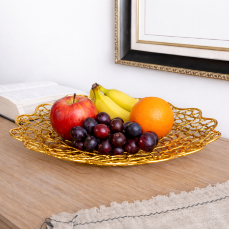 طبق تقديم ديكوري شبك ذهبي