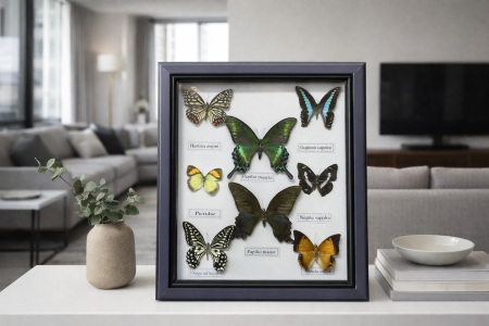 برواز فراشات طبيعي – إطار أسود