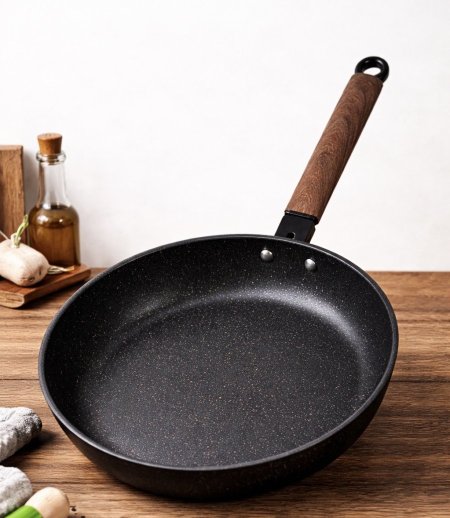 قلاي جرانيت يد خشبي ثقيل