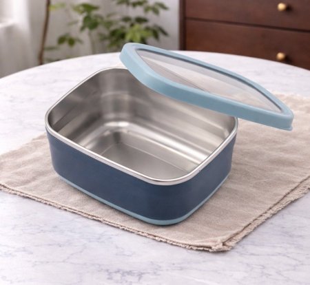 علبة حفظ طعام ستانلس ستيل 2.1L-مستطيل