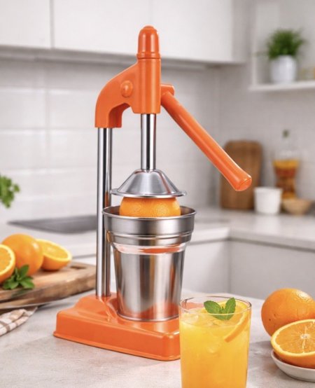 عصّارة حمضيات يدوية ستانلس (ذراع ضغط)