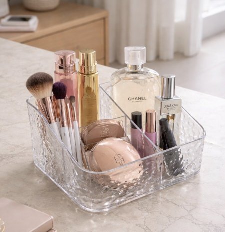 منظم مكياج وعطور أكريليك شفاف