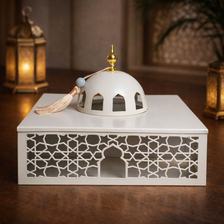مضيفة رمضانية شكل مسجد - مربعة بيج