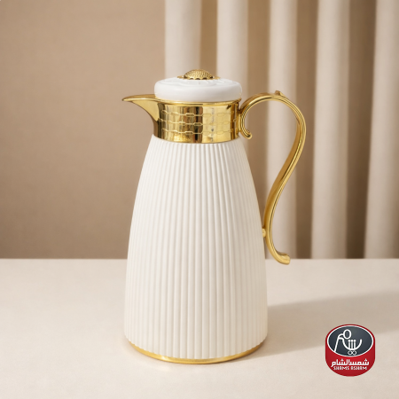 ثيرموس قهوة مخطط - يد ذهبي