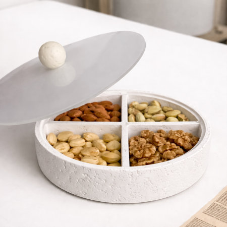 مضيفة حجرية  مقطعه دائرية مع غطا