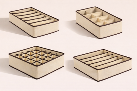 طقم منظمات ملابس - 4 قطع بيج