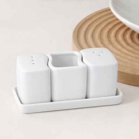 طقم مملحة  - أبيض