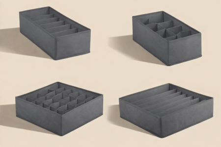 طقم منظمات جوارير - رمادي 4 قطع