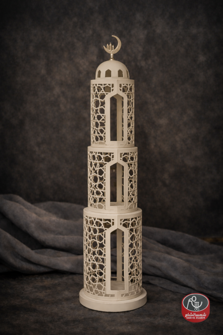 مجسم ديكوري زخارف إسلامية  بيج - 3 طبقات
