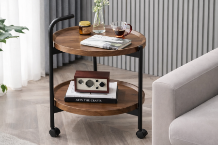 طاولة ضيافة متحركة بطبقتين