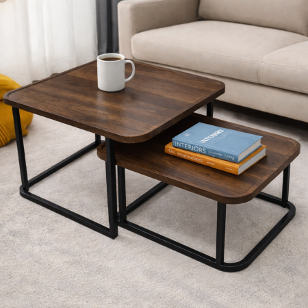 طقم طاولة وسط مربعة