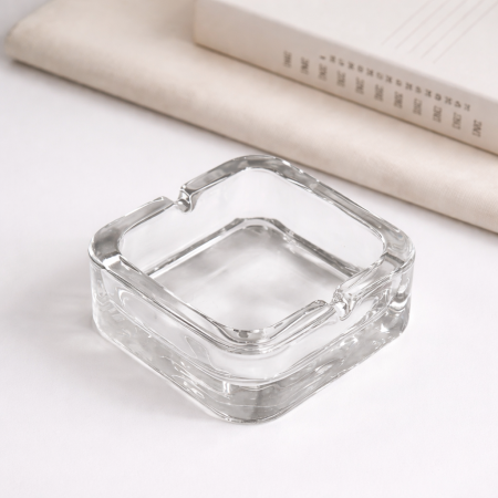 مكتة زجاج مربعة - سميك