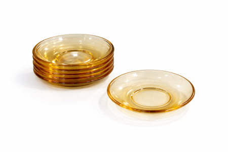 طقم صحون 6 قطع  صغير - عسلي