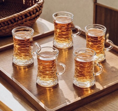 طقم كاسات شاي شفاف /6