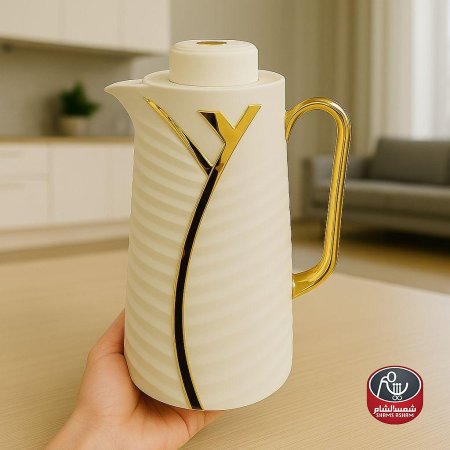 ثيرموس قهوة مخطط يد ذهبي