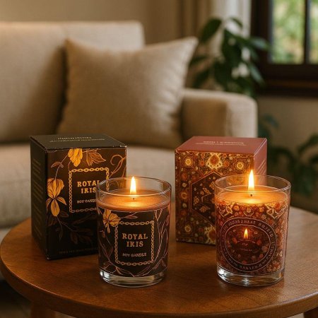 شمع معطر علبة زجاج