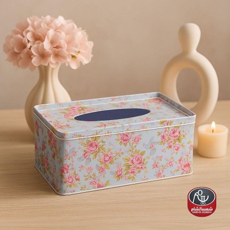 علب محارم معدن ملون