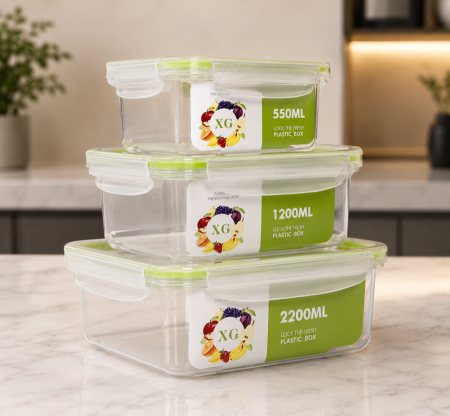 طقم حافظات طعام مستطيل– 3 قطع