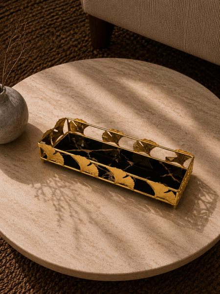 صينية تقديم مستطيلة - ماربل اسود