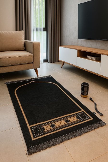 سجادة صلاة فاخرة مع مسبحة وعلبة هدية