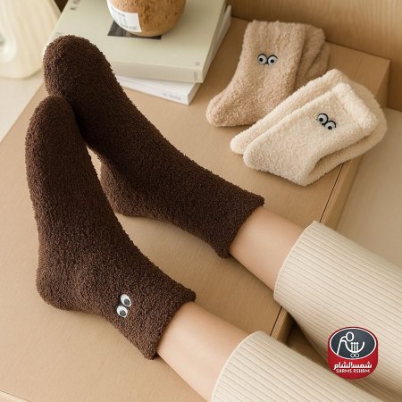 جرابات شتوي فرو رسمة عيون