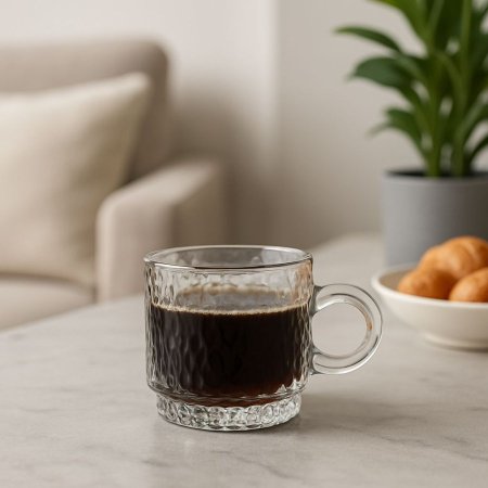 فناجين اسبريسو شفاف ثلجي