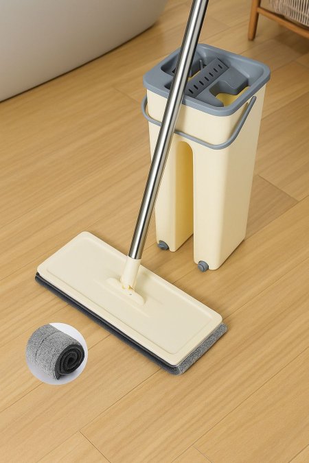 ممسحة تنظيف مع دلو عصر مزدوج