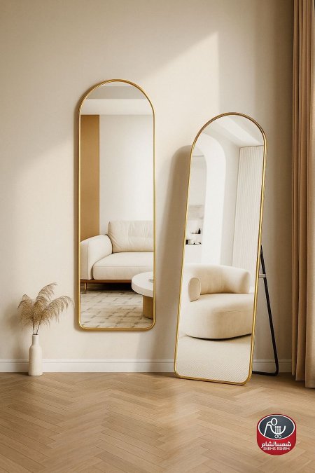 مراة مع ستاند قوس علوي