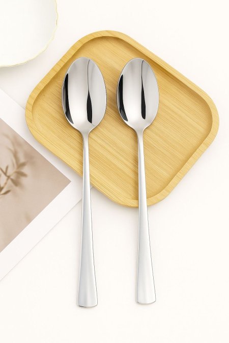 طقم معالق ستانلس ستيل ثقيل سادة