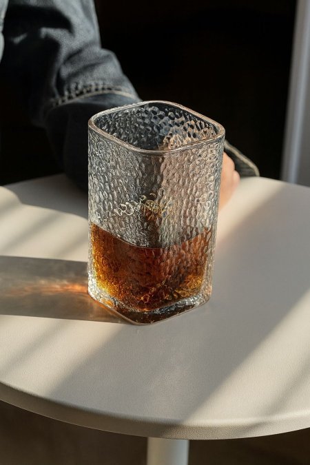 طقم كاسات عصير ثقيل نقشة مثلجة