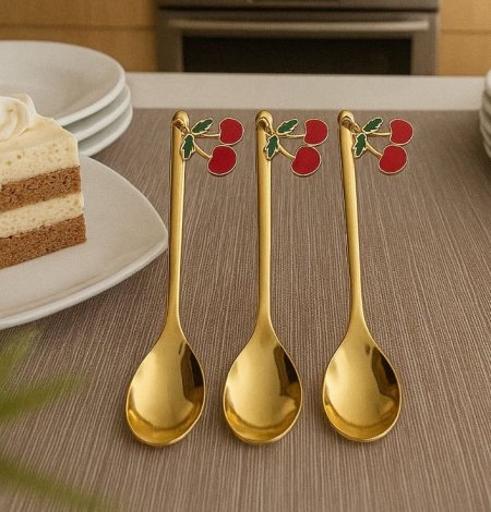 معالق قرفة ذهبي الكرزة