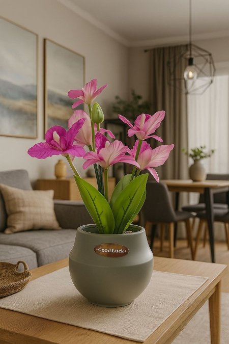 مزهرية ديكور صناعي GOOD LUCK سادة