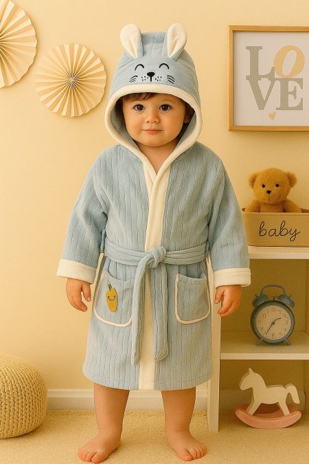 روب حمام ملون تصميم أرنب