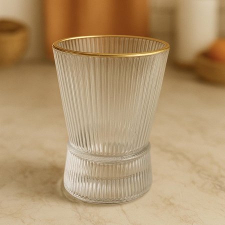 طقم كاسات عصير محزز مخصر