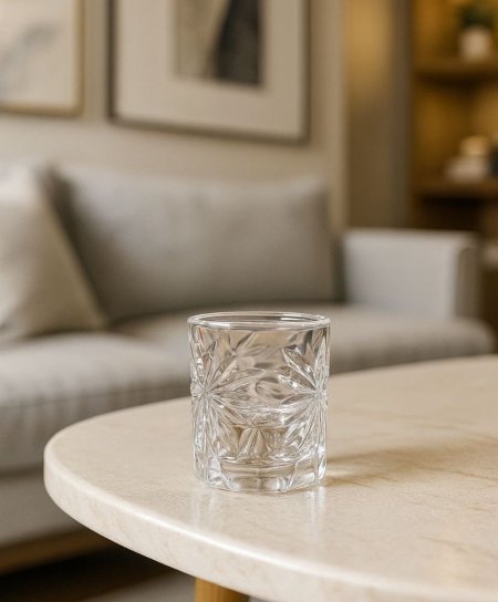 طقم كاسات زمزم شفاف مرسم