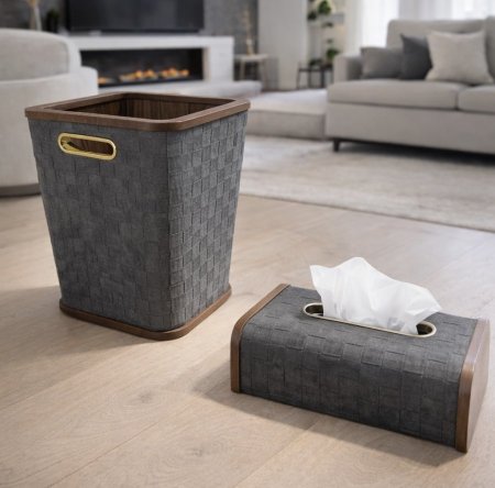 طقم سلة + علبة محارم نسيجية