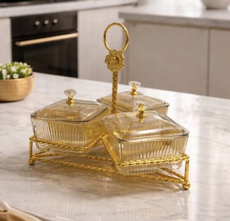 طقم مضيفة مع ستاند 3 قطع