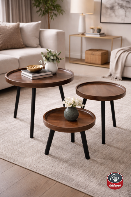 طقم سكملات خشب بني