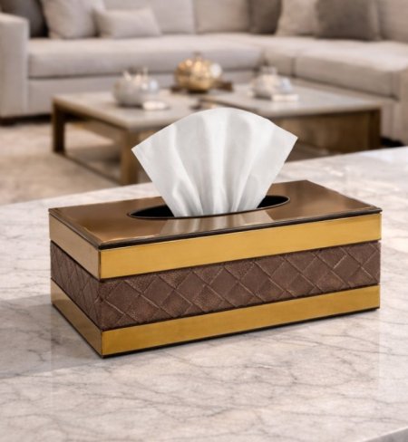 علبة محارم  إطار جلد