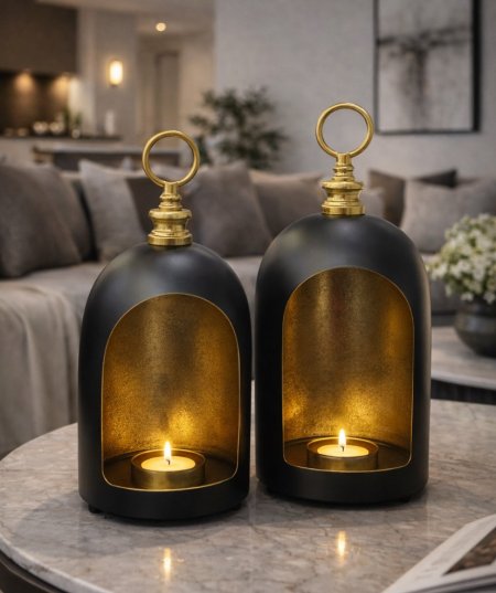 شمعدان قبة كلاسيك أسود